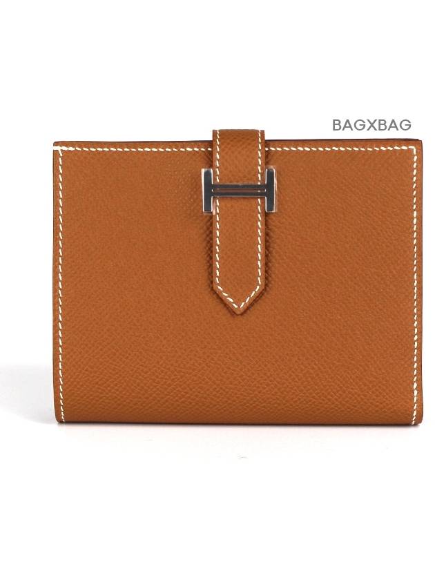 에르메스 HM 베안 컴팩트 반지갑 골드 은장 W각인 HM42WT002