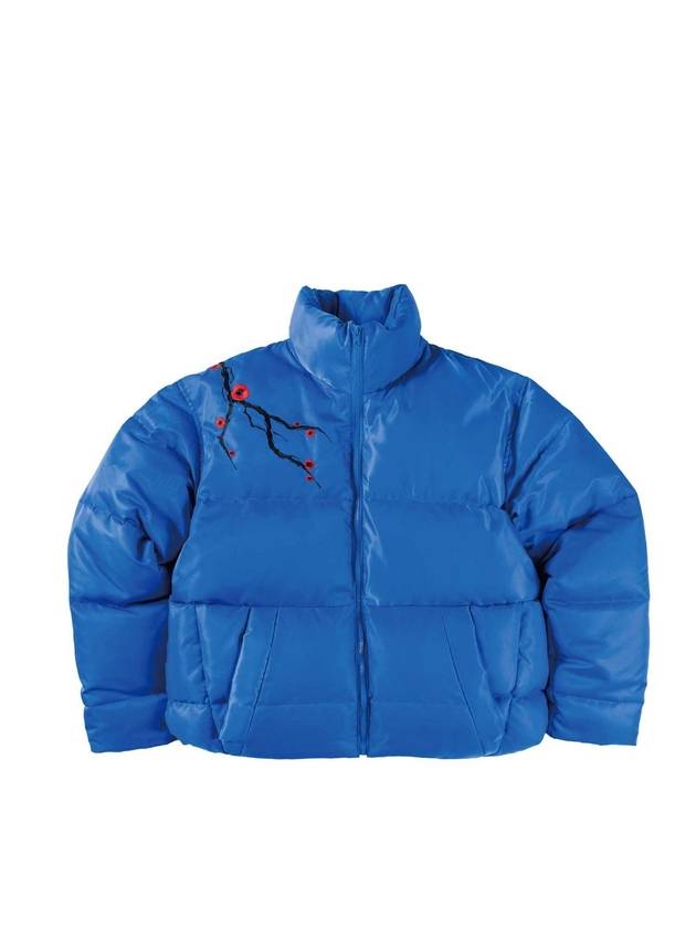 아시하 80 20 매화 자수 덕 다운 패딩 블루