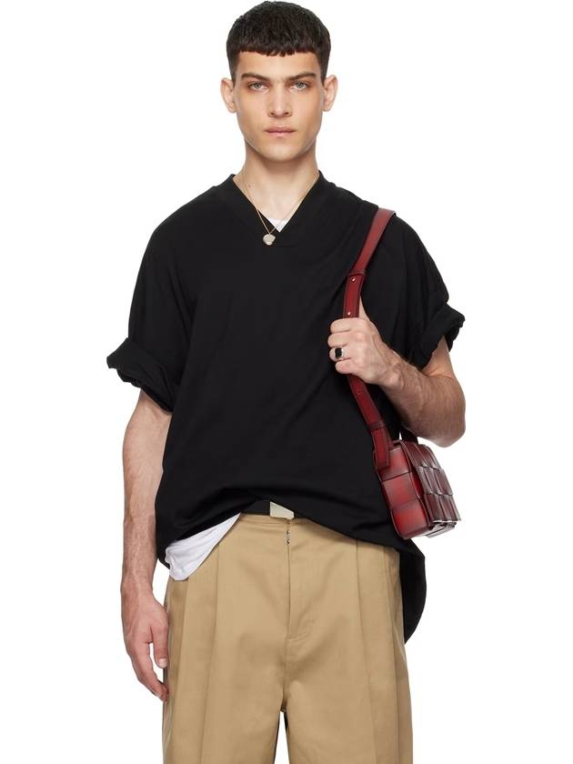 24SS 피어오브갓 에센셜 백로고V넥반팔티셔츠 제트블랙