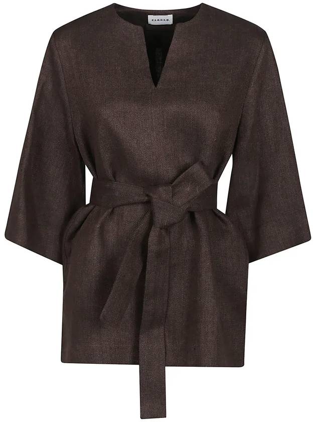 P.A.R.O.S.H. V넥 벨트 블라우스 D313069_086