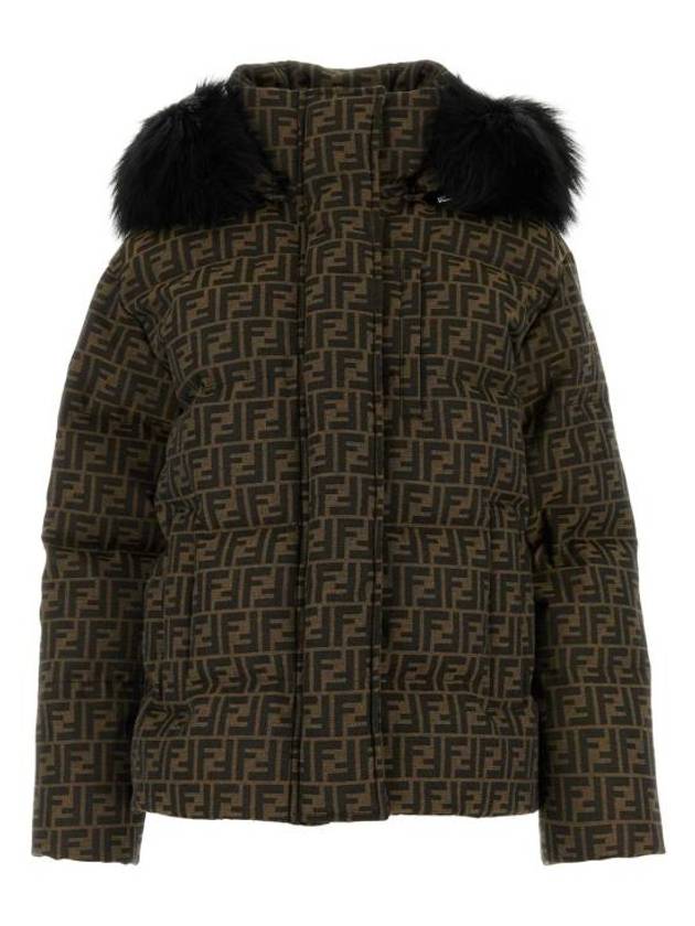 펜디 여성 FF 스키 다운 패딩 브라운