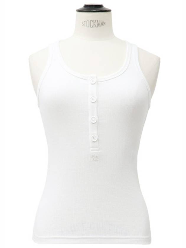 COURREGES 쿠레쥬 화이트 탱크 탑