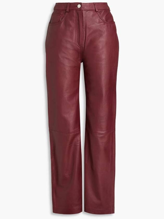 NB07 무바 여성 레더 팬츠 Leather straight leg pants