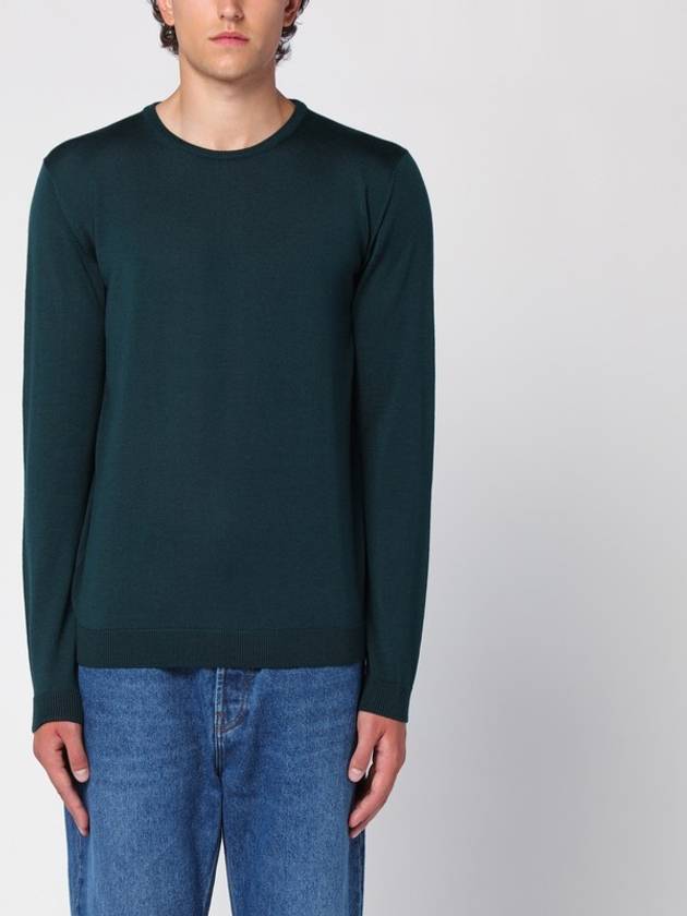 Roberto Collina Bottle green merino wool crew-neck sweater
