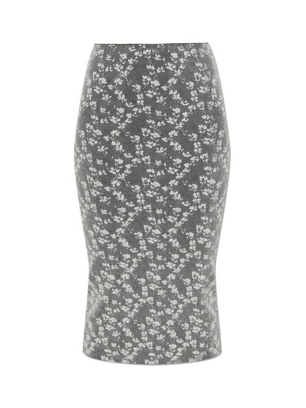 펜디 플로럴 모티프 레이어드 이펙트 미디 스커트