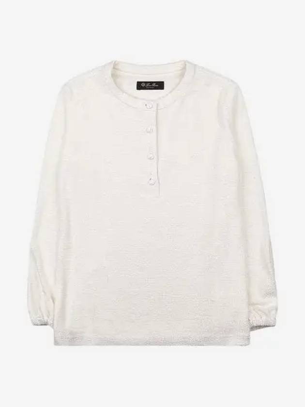 W 로로 피아나 파나레아 헨리 점퍼 코튼 리넨 화이트 W Loro Piana Panarea Henley Jumper Cotton Linen White