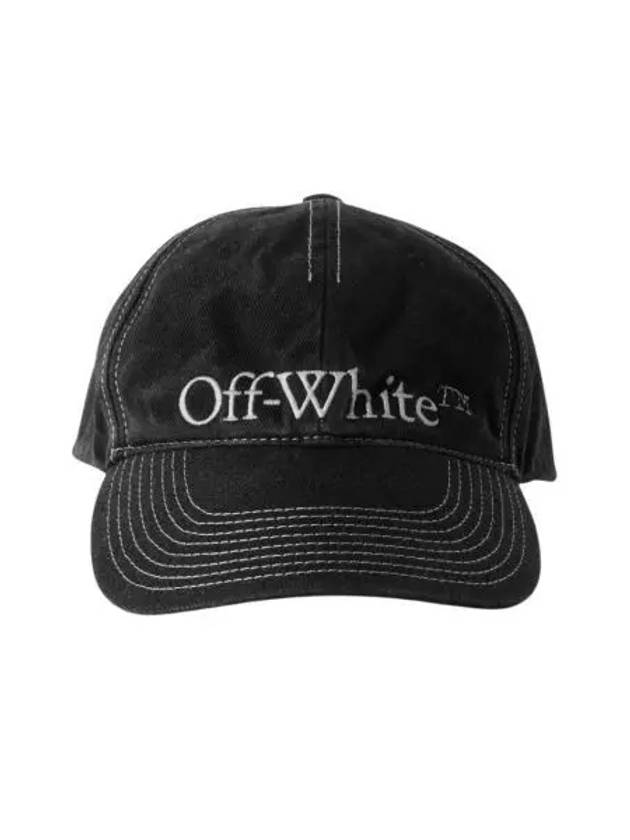 오프화이트 부키쉬 OW 로고 베이스볼 캡 블랙 Off White Bookish OW Baseball Cap Black