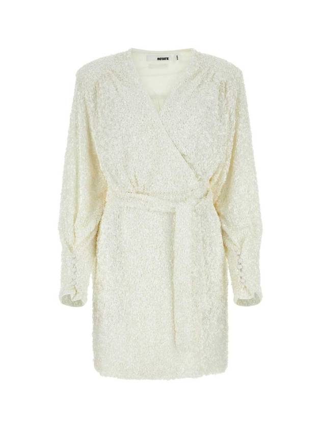 ROTATE BIRGER CHRISTENSEN 아이보리 시퀸 미니 드레스 100160269 BLANCDEBLANC