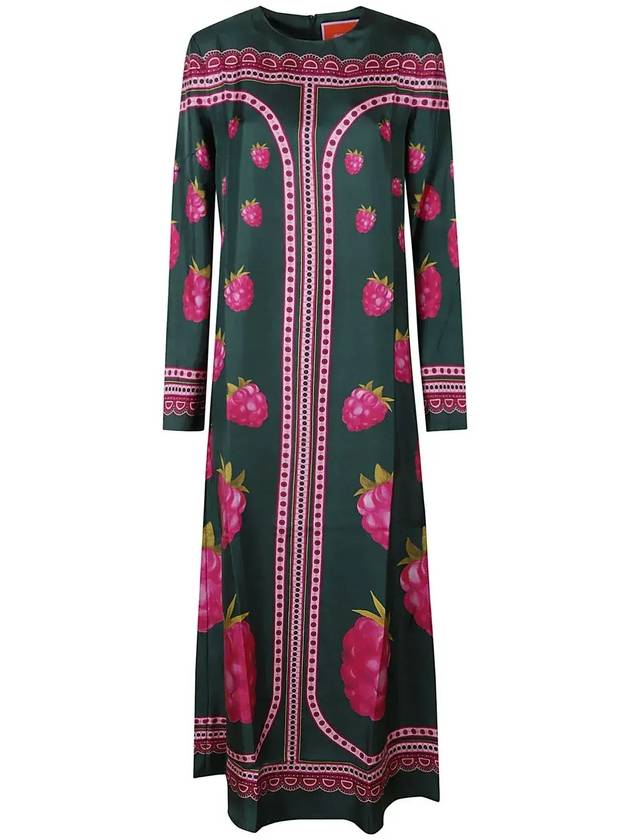 La Doublej Lampone 프린트 긴소매 스윙 드레스 DRE0231SIL006FMB06_GR04