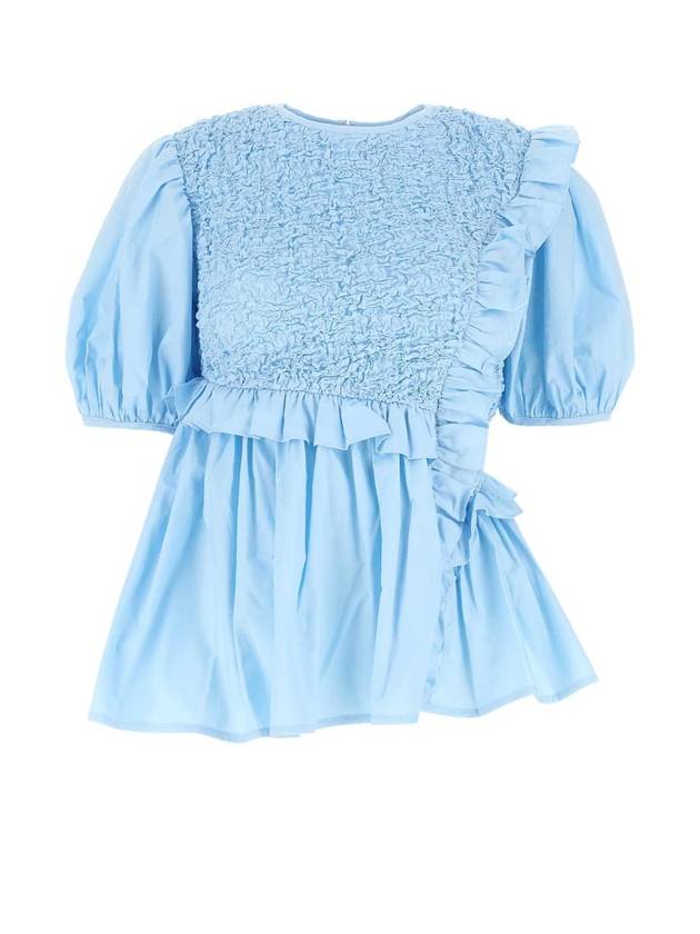 CECILIE BAHNSEN 라이트 블루 스트레치 코튼 혼방 탑 222RTW11009 LIGHTBLUE