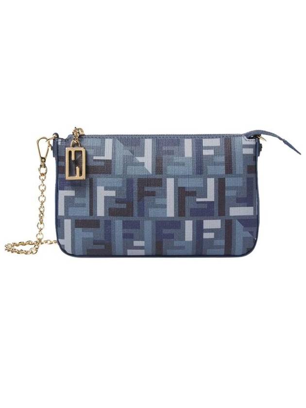 펜디 FF 패브릭 체인 바게트 파우치 블루 8BS073AV1YF1LAZ