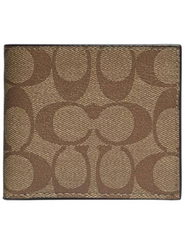 코치 ID 시그니처 캔버스 빌폴드 반지갑 브라운