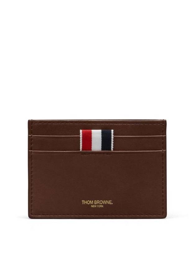 톰브라운 소프트 카프 레더 싱글 카드 지갑 브라운