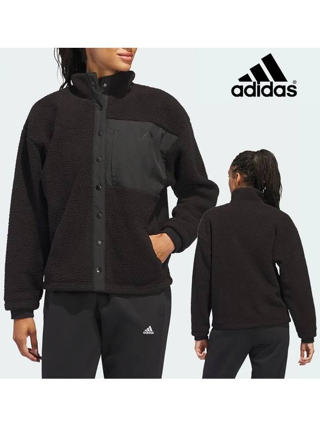 아디다스 바람막이 여성 코즈 스냅 탑 후리스 자켓 블랙