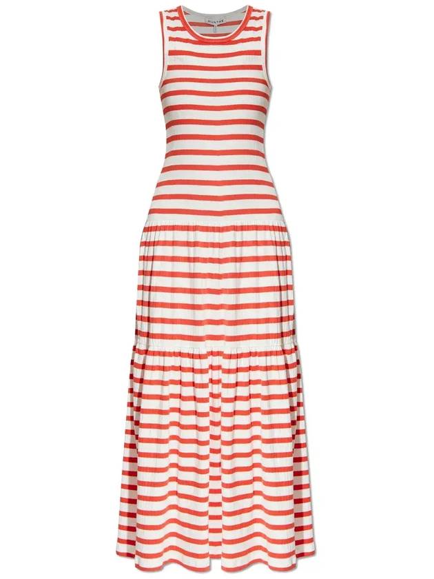 줄무늬 디자인의 문테 드레스 2551310255610_RED