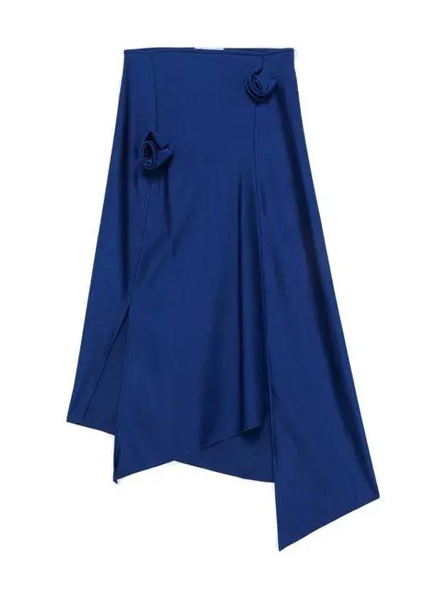 Coperni 플라워 비대칭 미디 스커트 COPJS30545_BLUE