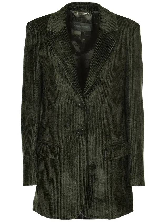 Alberta Ferretti 코듀로이 싱글 브레스트 테일러드 블레이저 05045124_A0516