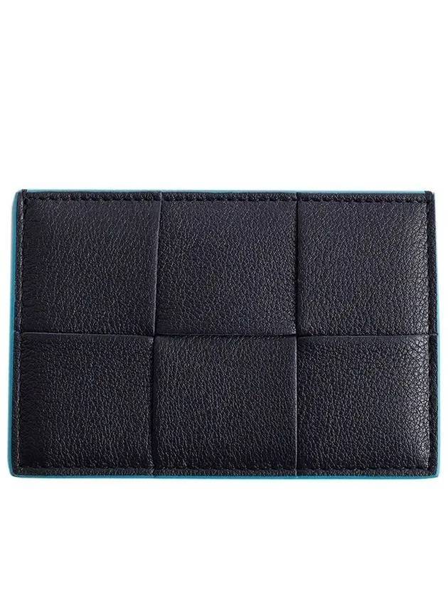 보테가베네타 맥시 인트레치아토 레더 카드 지갑 블랙