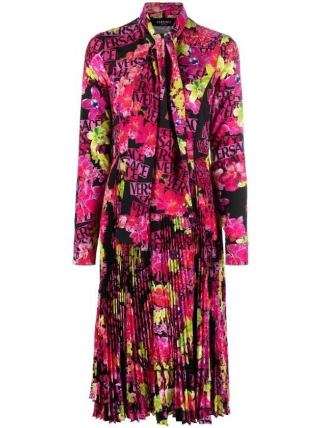 베르사체 플로럴 프린트 미디 드레스 10087411A06619