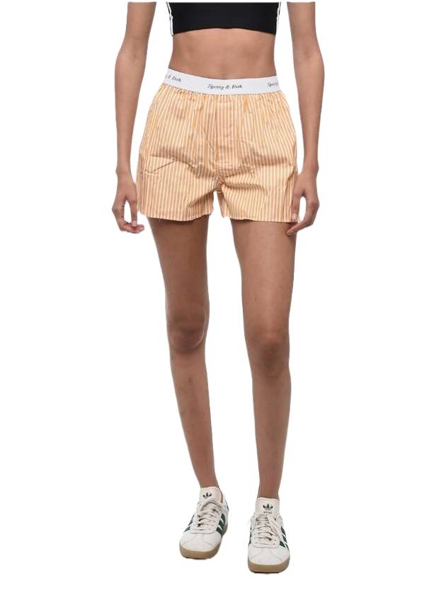 스포티 앤 리치 여성 웨이스트 밴드 쇼츠 오렌지
