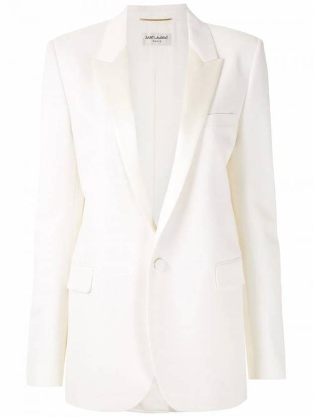 생로랑 여성 싱글 블레이저 자켓 화이트