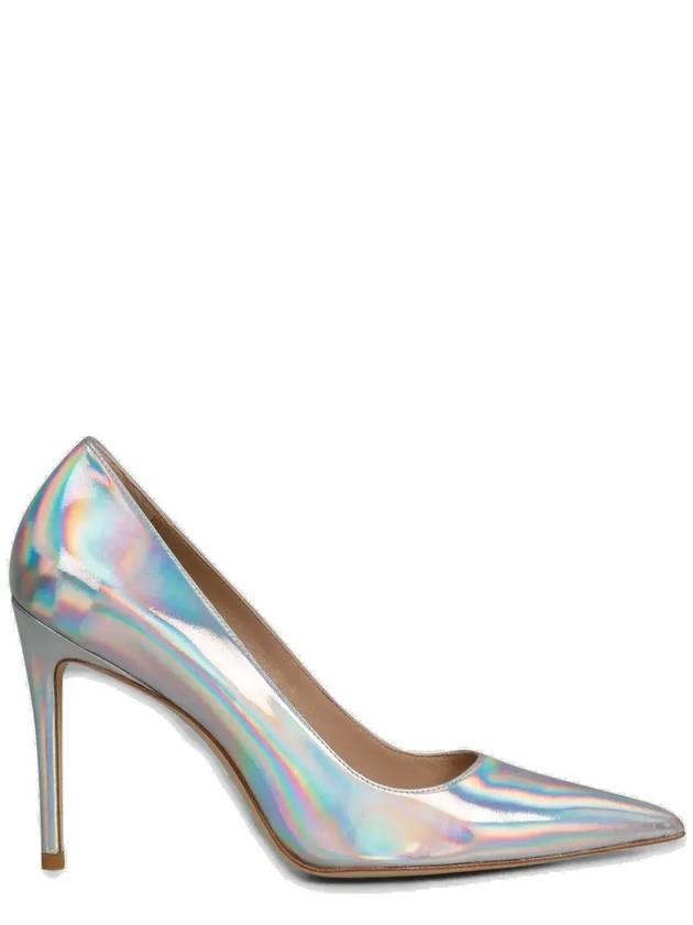 Stuart Weitzman 포인티드 토 슬립온 펌프스 STUART100PUMPSB511_SILVERSLV