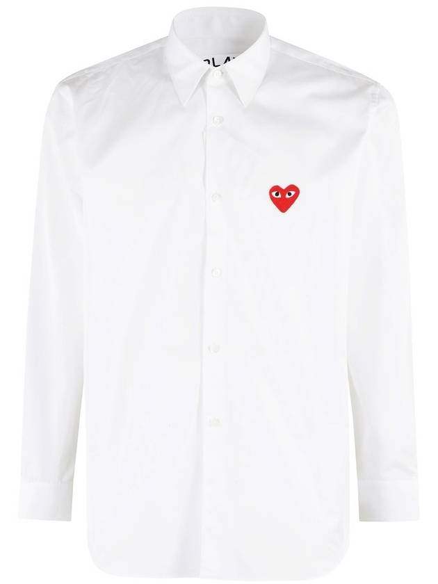 Comme des Garcons Play 로고 패치 긴팔 셔츠