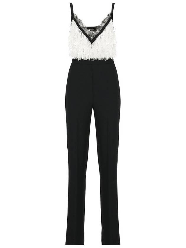Elisabetta Franchi 브이넥 레이스 점프수트