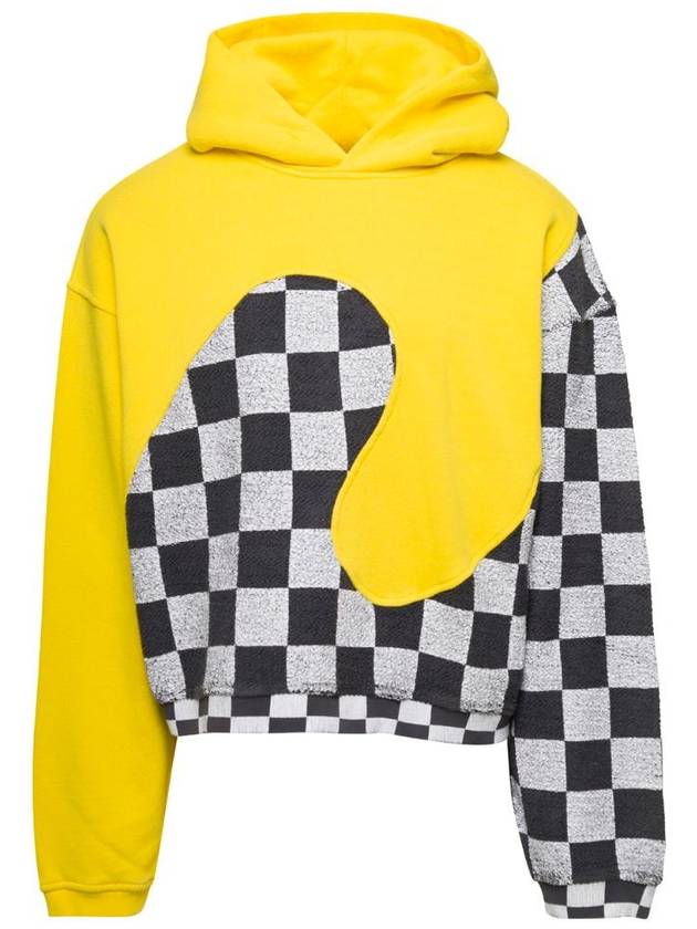 ERL 남성 옐로우 체커 스월 후디 니트 ERL08T022YELLOW