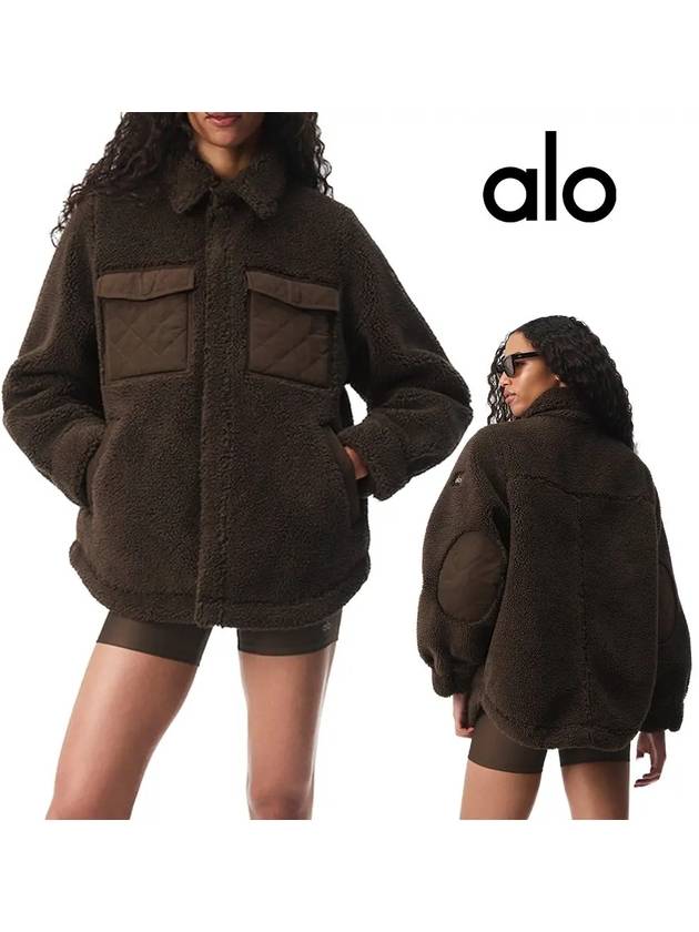 alo 알로 자켓 셰르파 엣지 탑 재킷 브라운