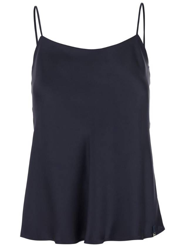 에르노 새틴 여성 스파게티 스트랩 블루 탑 BL000021D125069200
