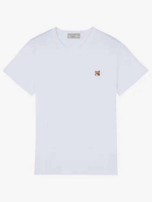 메종 키츠네 폭스 헤드 패치 클래식 티셔츠 화이트 Maison Kitsune Fox Head Patch Classic T Shirt White