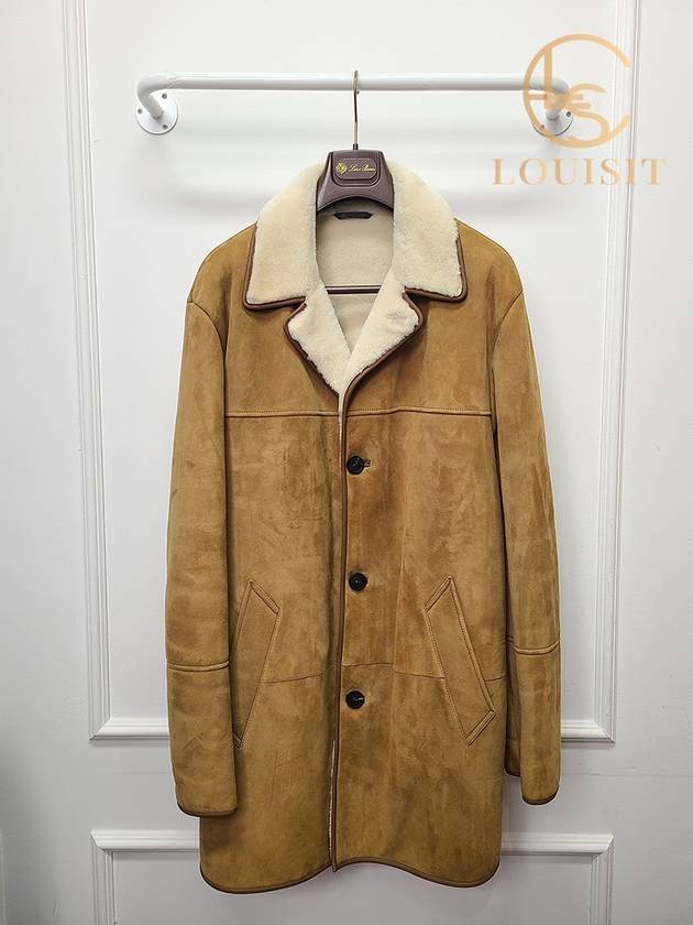 로로피아나 브라운 램스킨 소프티 시어링 코트 XL