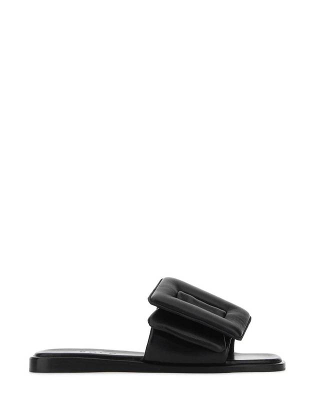 보이 블랙 가죽 퍼피 슬리퍼 PUFFYSANDAL BLACK
