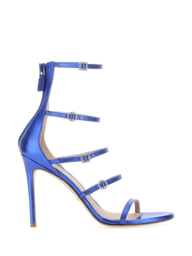 STUART WEITZMAN 일렉트릭 블루 가죽 더스트 샌들 SC633 L75