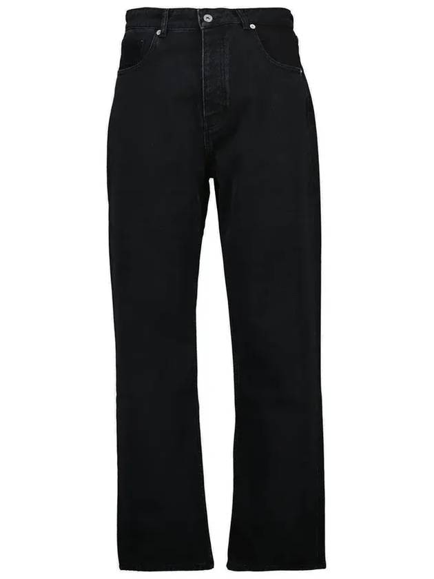 웃긴 Mr Jean 로고 패치 청바지 FBP164CO187_BLACK