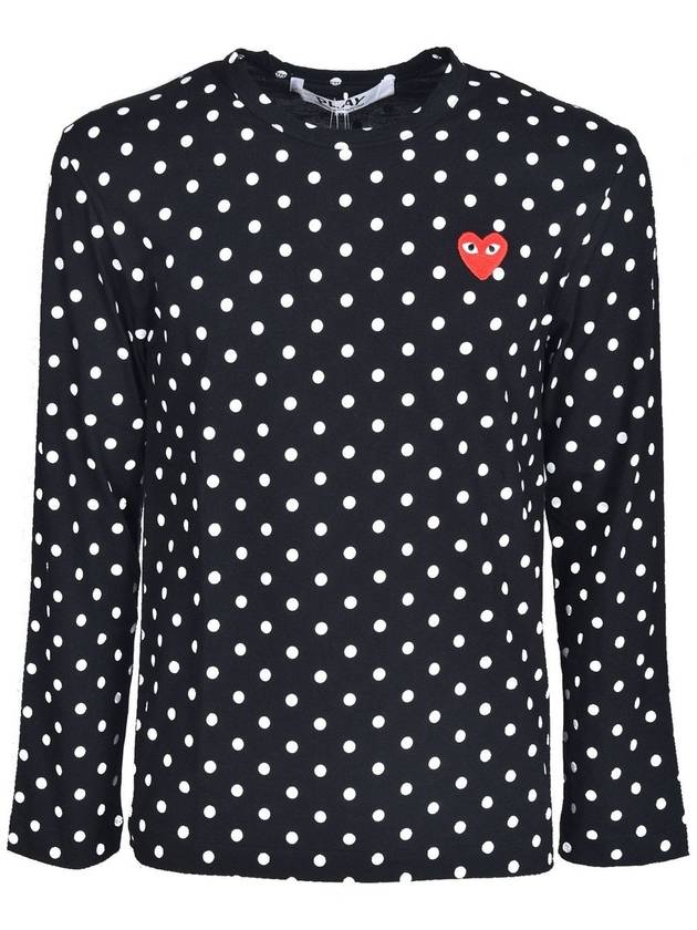 Comme des Garcons Play Red Heart dot T-shirt in black