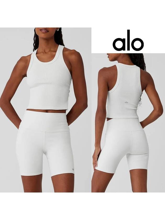 알로 요가복 나시 가더스 탱크 탑 티셔츠 화이트