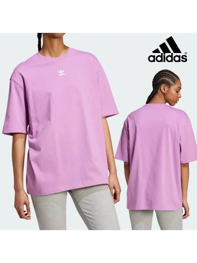 아디다스 반팔 여성 스타일 트레포일 탑 티셔츠 프리러브퍼플