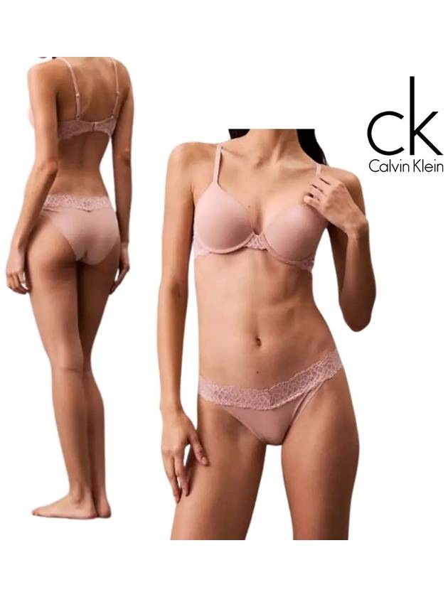 캘빈클라인 언더웨어 여성 딥 레이스 팬티 핑크