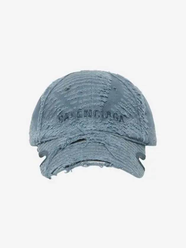 발렌시아가 레이저 디스트로이드 캡 페이디드 블루 Balenciaga Laser Destroyed Cap Faded Blue
