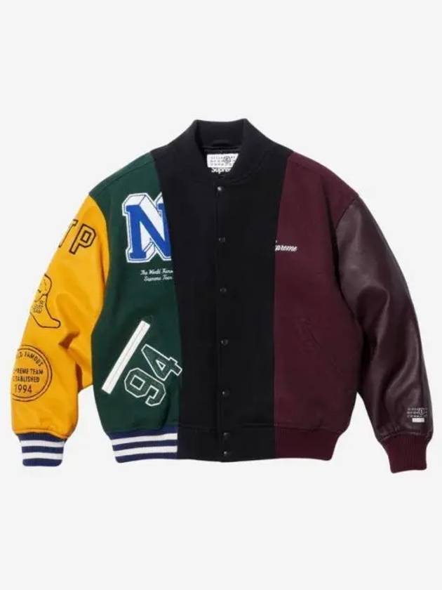 슈프림 x MM6 메종 마르지엘라 스플릿 바시티 자켓 멀티컬러 24SS Supreme x MM6 Maison Margiela Split Varsity Jacket Multicolor 24SS