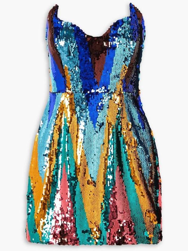 NB07 할펀 여성 원피스 Strapless sequined tulle mini dress 1647597345866361