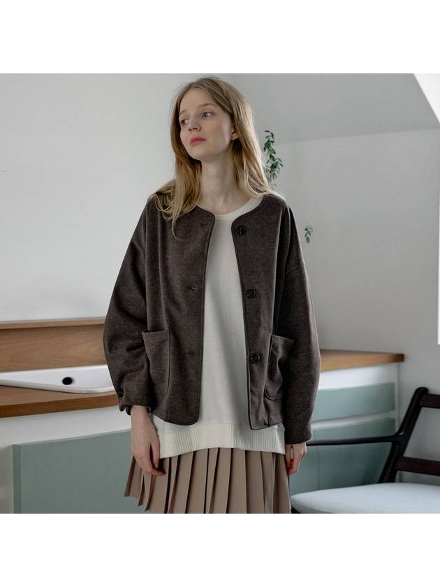 아방 오버핏 라운드 TR 자켓 브라운