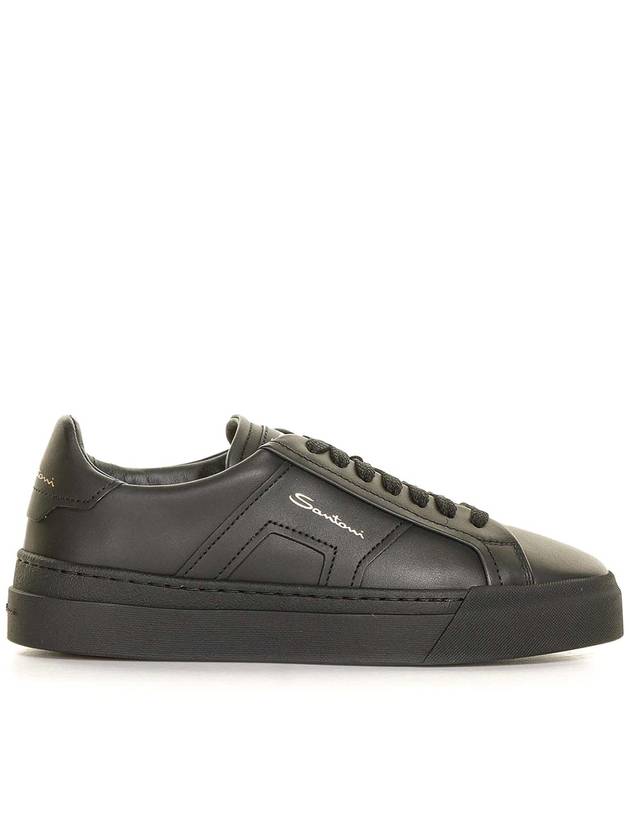 Santoni Double Buckle Leather Sneaker
