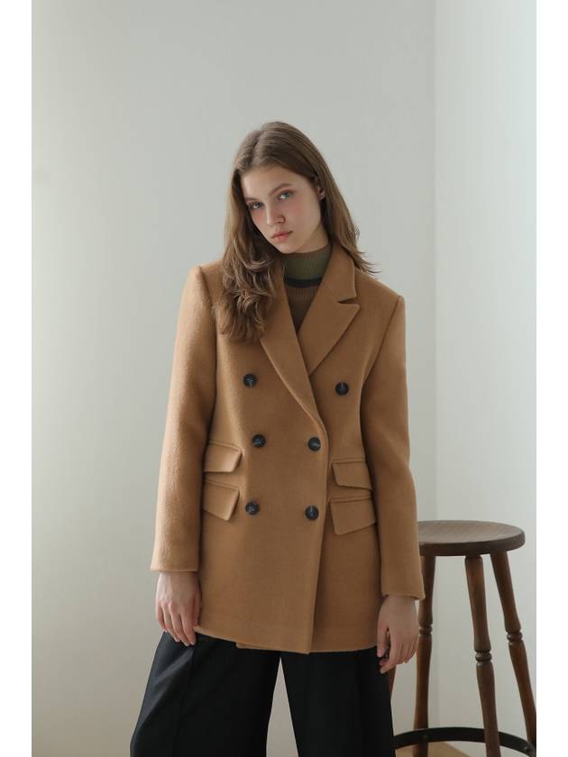 24FW 까이지엔느 루즈핏 더블 테일러드 울 자켓_베이지
