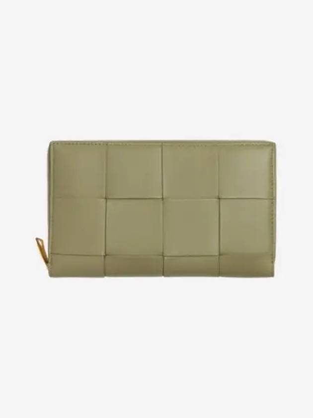 보테가 베네타 카세트백 지퍼 어라운드 지갑 트래버틴 Bottega Veneta Cassette Zip Around Wallet Travertine