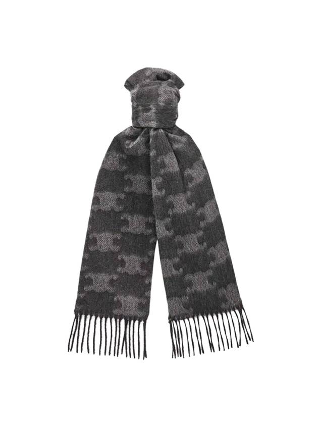 셀린느 모노그램 캐시미어 프린지머플러 블랙 그레이