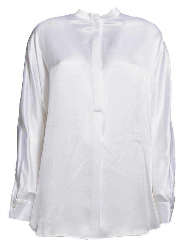 빈스 오픈넥 긴팔 루즈핏 블라우스