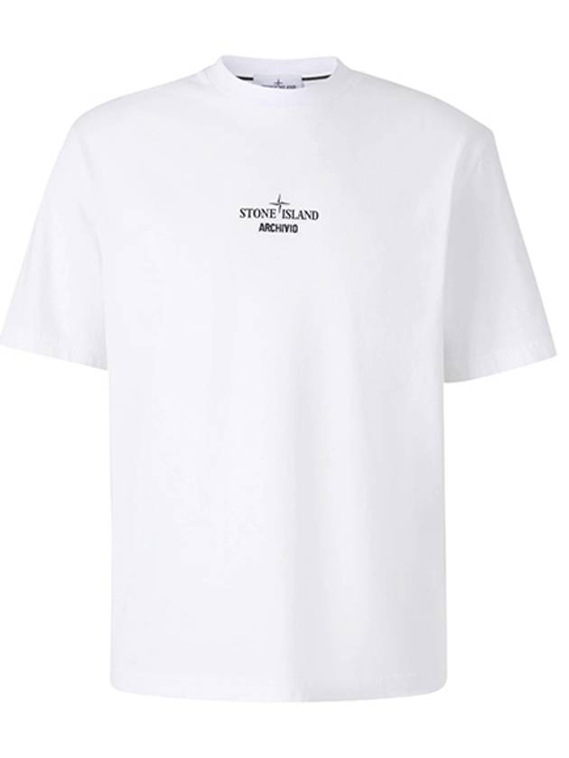 스톤아일랜드 25SS 아르키비오 로고 프린트 반팔티셔츠 화이트 남성티셔츠 K1S152100037 S0091 V0001 TTA